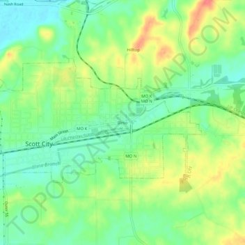 Mapa topográfico Illmo, altitud, relieve