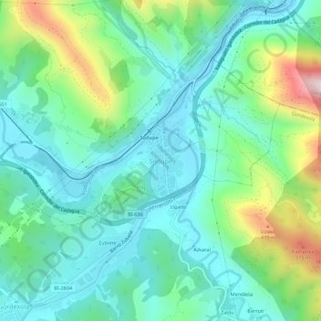 Mapa topográfico Sodupe, altitud, relieve