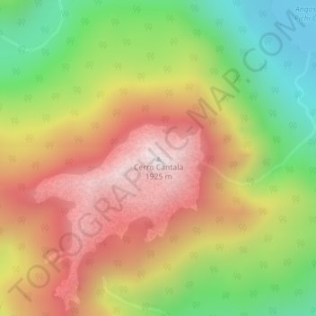 Mapa topográfico Cerro Cantala, altitud, relieve