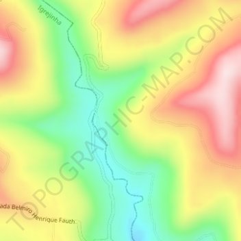 Mapa topográfico Batingueira, altitud, relieve