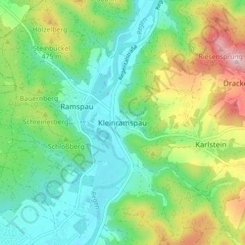 Mapa topográfico Kleinramspau, altitud, relieve