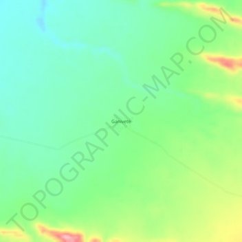Mapa topográfico Ganivete, altitud, relieve