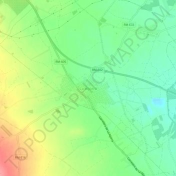 Mapa topográfico La Aljorra, altitud, relieve