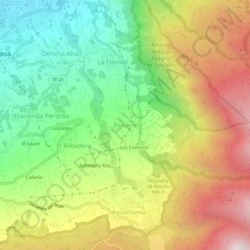 Mapa topográfico Pinolere, altitud, relieve