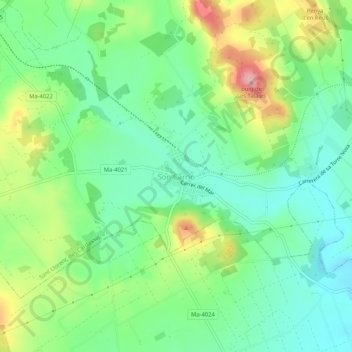 Mapa topográfico Son Carrió, altitud, relieve