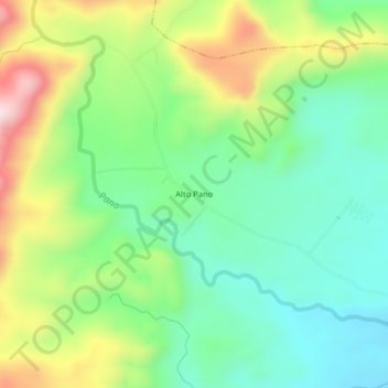 Mapa topográfico Alto Pano, altitud, relieve