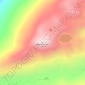 Mapa topográfico Cerro Colorado, altitud, relieve