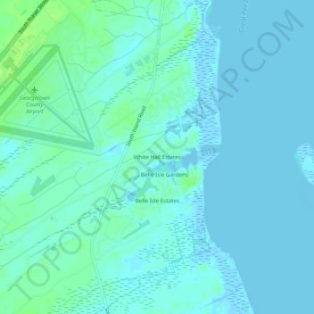 Mapa topográfico White Hall Estates, altitud, relieve