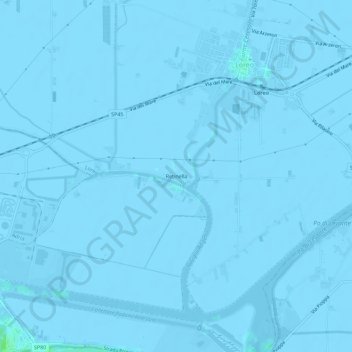 Mapa topográfico Retinella, altitud, relieve