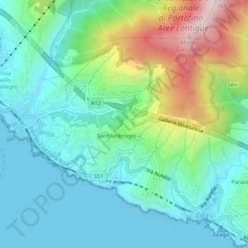 Mapa topográfico Mexi, altitud, relieve