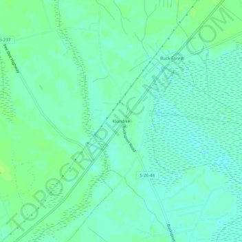 Mapa topográfico Klondike, altitud, relieve