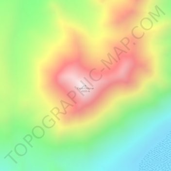 Mapa topográfico Cerro Chibinar, altitud, relieve
