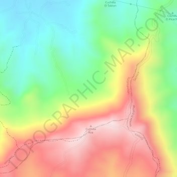 Mapa topográfico Espinal, altitud, relieve