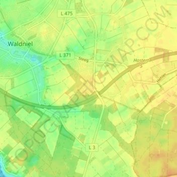 Mapa topográfico Rösler-Siedlung, altitud, relieve