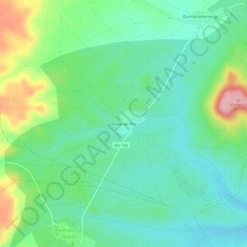 Mapa topográfico Boada de Roa, altitud, relieve