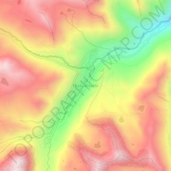 Mapa topográfico Huacahuasi, altitud, relieve