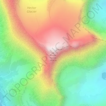 Mapa topográfico Mount Hector, altitud, relieve