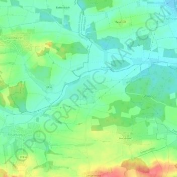 Mapa topográfico Vogach, altitud, relieve