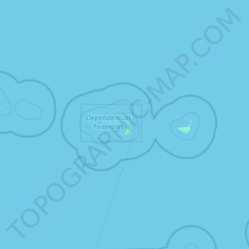 Mapa topográfico Los Roques, altitud, relieve