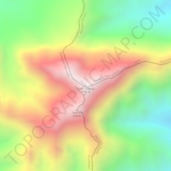 Mapa topográfico Cerro Tristeza, altitud, relieve