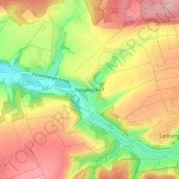 Mapa topográfico Hegensdorf, altitud, relieve
