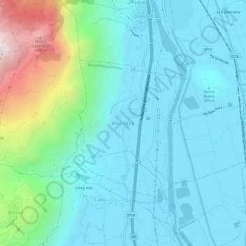 Mapa topográfico Baio Dora, altitud, relieve