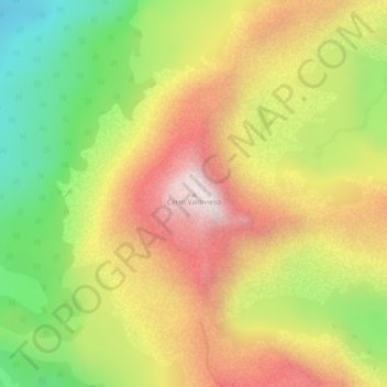 Mapa topográfico Cerro Valdivieso, altitud, relieve