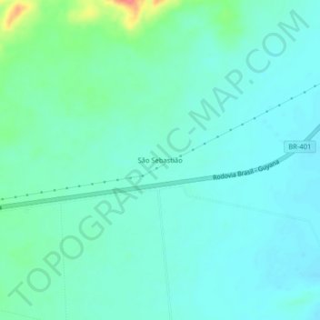 Mapa topográfico São Sebastião, altitud, relieve