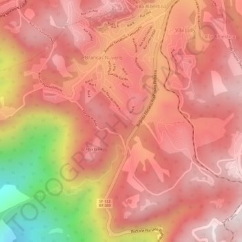 Mapa topográfico Floresta Negra, altitud, relieve