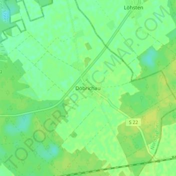 Mapa topográfico Döbrichau, altitud, relieve