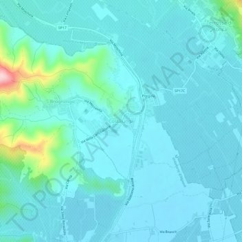 Mapa topográfico Costalunga, altitud, relieve