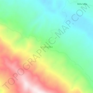 Mapa topográfico Quillualpa, altitud, relieve