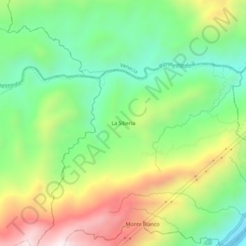 Mapa topográfico La Siberia, altitud, relieve