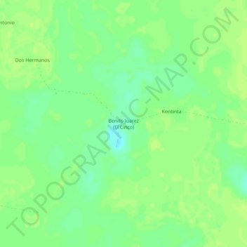 Mapa topográfico Benito Juarez (El Cinco), altitud, relieve