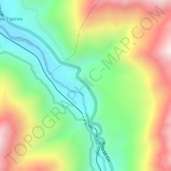 Mapa topográfico Salto del Soldado, altitud, relieve