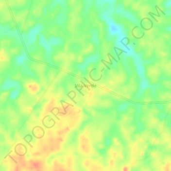 Mapa topográfico Vila Verde, altitud, relieve