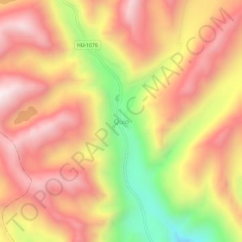 Mapa topográfico Quio, altitud, relieve