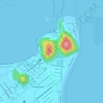 Mapa topográfico Morro do Pinto, altitud, relieve