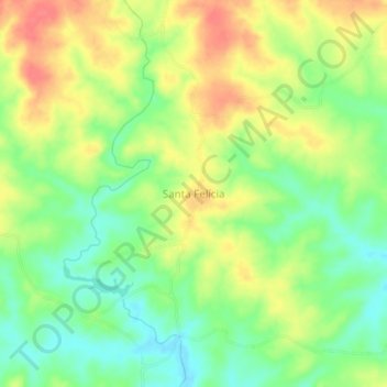 Mapa topográfico Santa Felícia, altitud, relieve