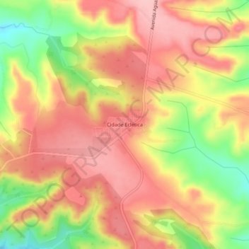 Mapa topográfico Cidade Eclética, altitud, relieve
