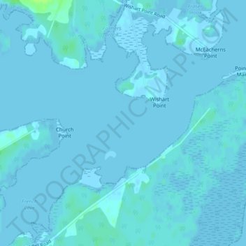 Mapa topográfico Tabusintac River, altitud, relieve