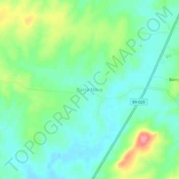 Mapa topográfico Barra Nova, altitud, relieve