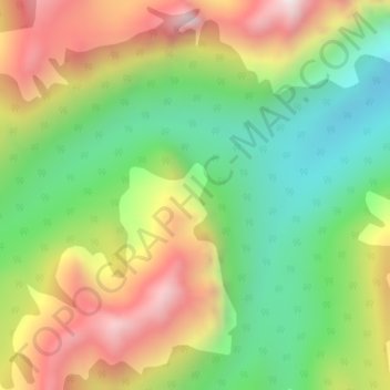 Mapa topográfico Rocky Mountains, altitud, relieve