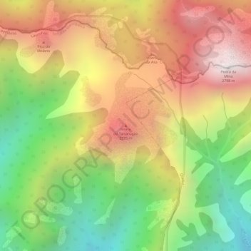 Mapa topográfico Morro do Tartarugão, altitud, relieve