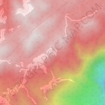 Mapa topográfico Pico do Itapeva, altitud, relieve