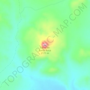 Mapa topográfico Cerro de Santa Rosa, altitud, relieve