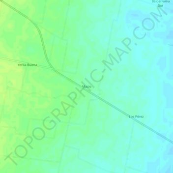 Mapa topográfico Macio, altitud, relieve