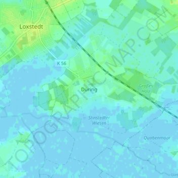 Mapa topográfico Düring, altitud, relieve