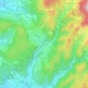 Mapa topográfico Sitzenkirch, altitud, relieve