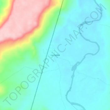 Mapa topográfico La Ceiba, altitud, relieve